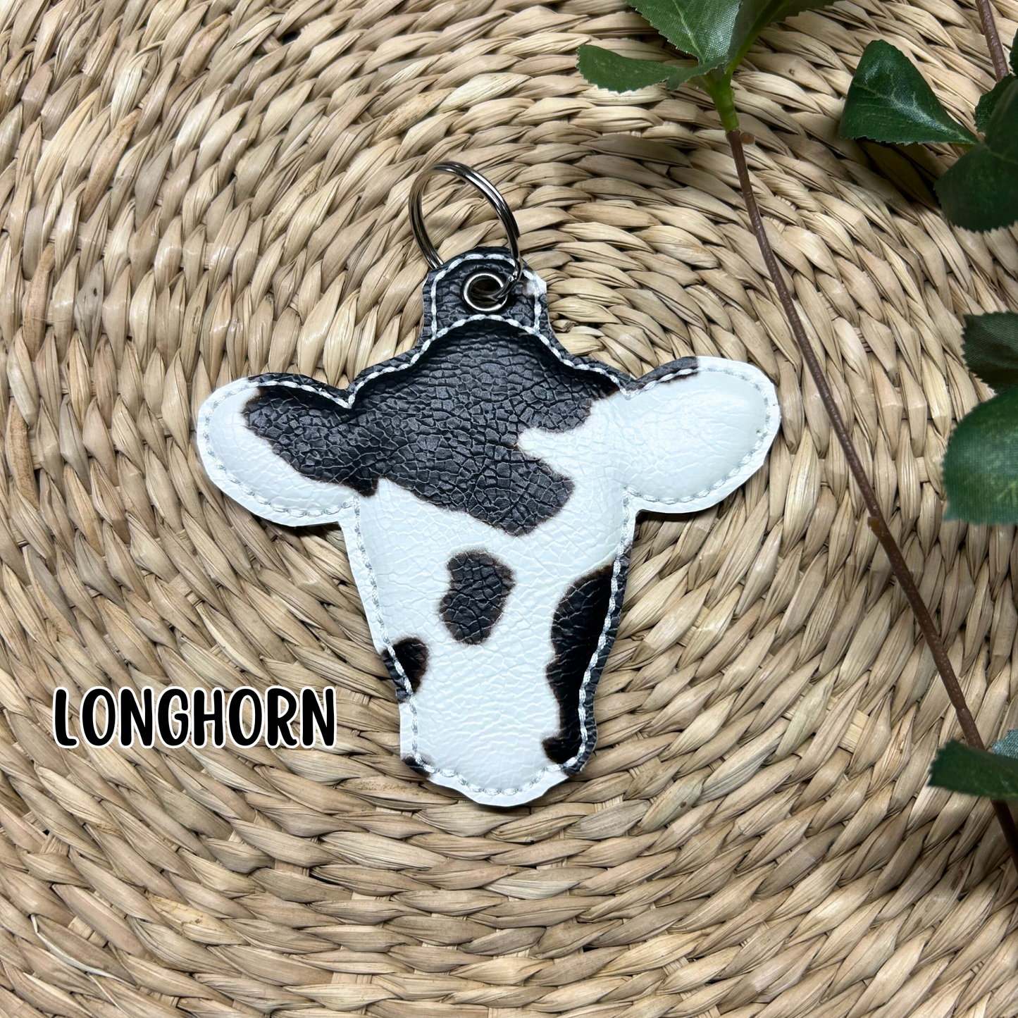 Cow Head Keychain | Bag Tag | Key Accessory