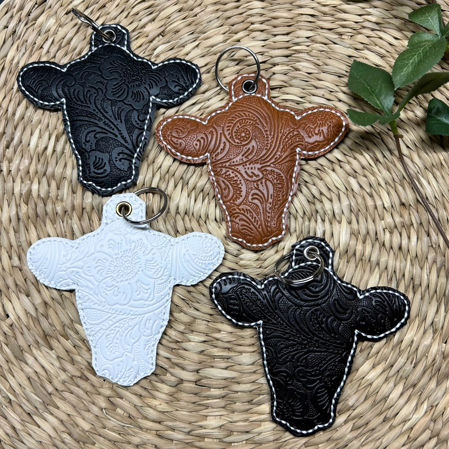 Cow Head Keychain | Bag Tag | Key Accessory