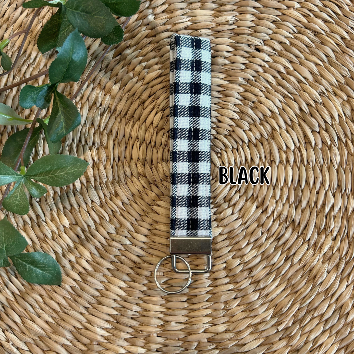 Gingham Check Keychain Wristlet