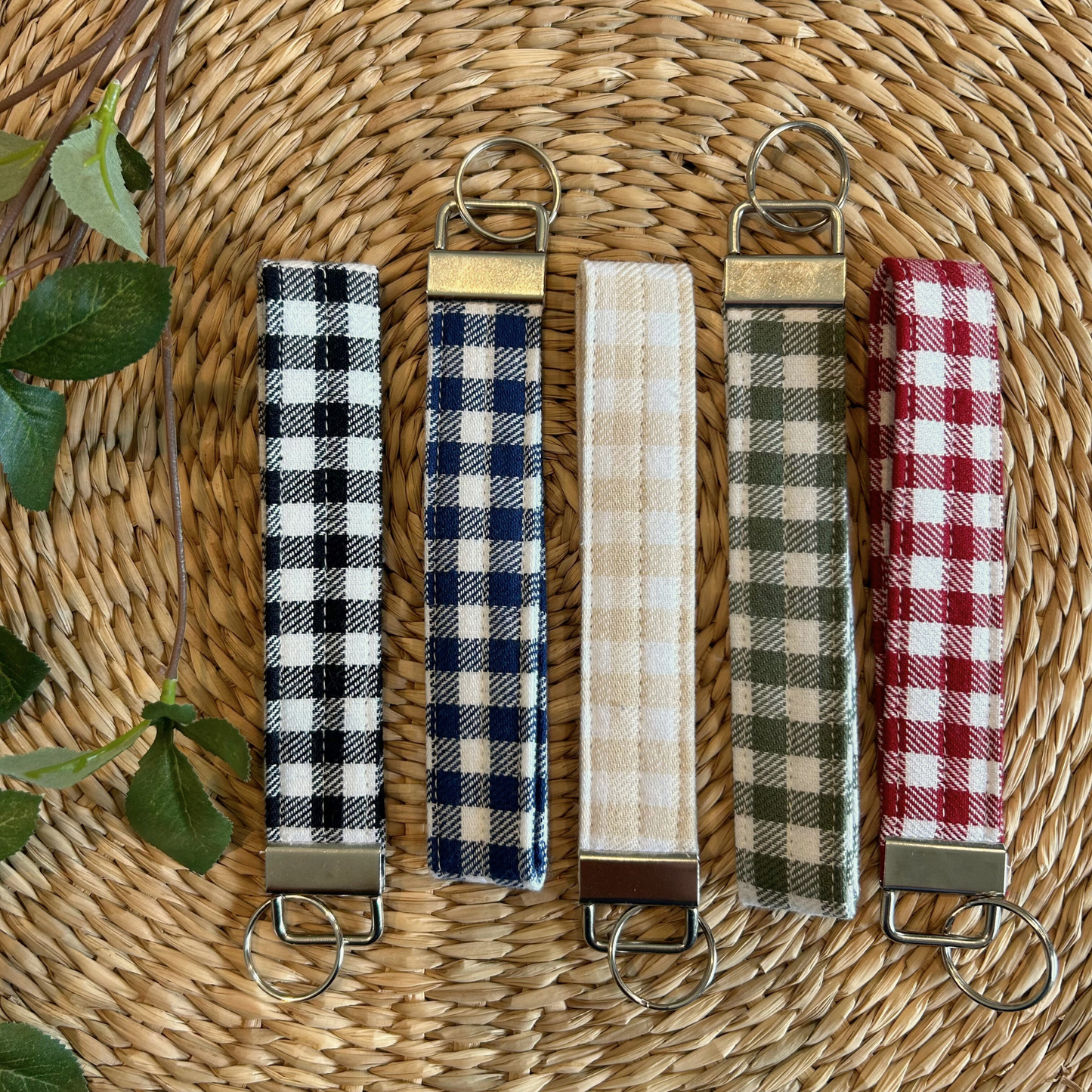 Gingham Check Keychain Wristlet