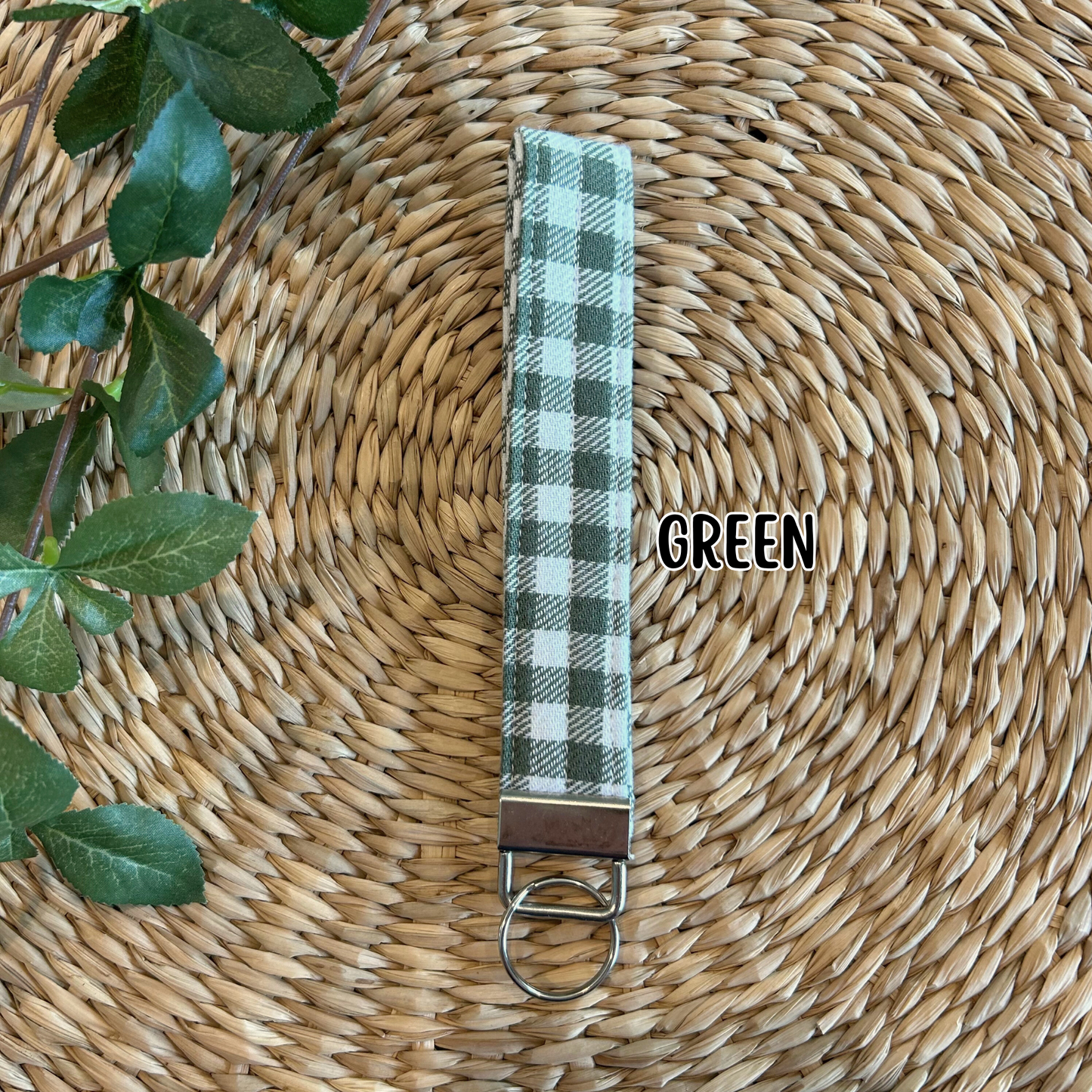 Gingham Check Keychain Wristlet