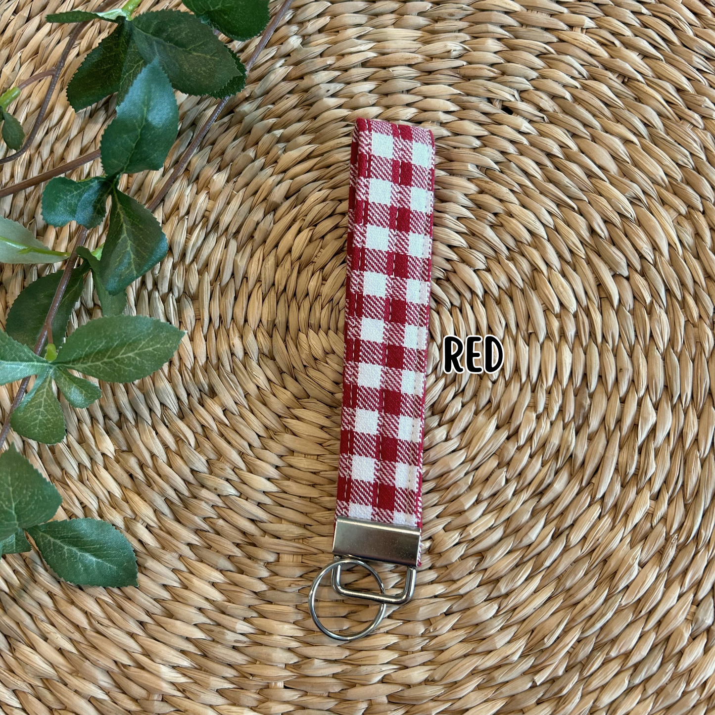Gingham Check Keychain Wristlet